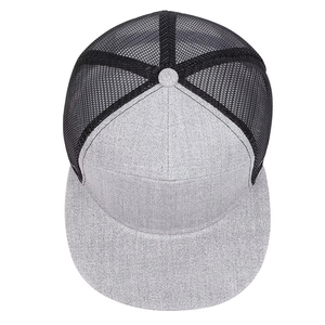 Wholesale Custom Logo High Quality Panel Cotton <b>Plain</b> Mesh Flat Brim Trucker Hat Blank Snapback Trucker Hat MADE BY BS - Product Image 3