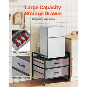 Supporto per Mini Frigorifero Mobile con Capacità di 80 kg, 2 Cassetti e 4 Ruote Girevoli per Facile Conservazione - Product Image 3