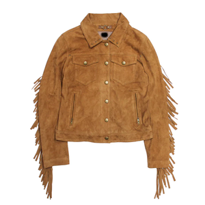 OEM Service Women's Leather Fringe <b>Jacket</b> Quilted Breathable Windproof <b>Winter</b> Fashion Fringe Leather Wholesale Price - Product Image 1
