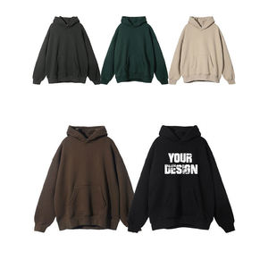 Custom Front Embroidered Regular Fit Lined Casual Cotton Polyester Spandex Wool <b>Hoodie</b> Pullover for <b>Men</b> Spring - Product Image 3