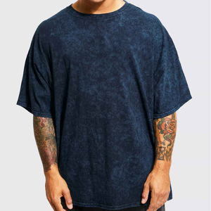 Camiseta de Hombre Oversize con Estampado Tie-Dye, Manga Corta, Cuello Redondo, Informal, de Algodón Jersey, Color Liso, Diseño Sencillo - Product Image 1