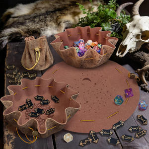 Sac de rangement pour dés DND avec cordon de serrage et bouton, pochette en cuir PU pour dés DND, bijoux, pièces de monnaie et accessoires - Product Image 1