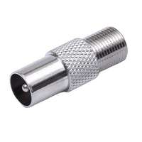 Conector RF Macho a Hembra F, Adaptador de Cable Coaxial, Acoplador de Extensión Coaxial, Conector Recto Niquelado de Radiofrecuencia