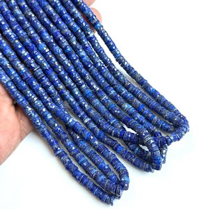 Cuentas de Lapislázuli Natural de 6mm, Facetadas, en Forma de Disco Heishi, Cuentas de Piedras Preciosas, Hilo de Cuentas de Lapislázuli Genuinas de 16 Pulgadas, al por Mayor - Product Image 3