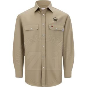 Camisa de Trabajo de Manga Larga Certificada para Soldadura, Resistente al Fuego, Lavable, NFPA 2112 FR, Ropa Ignífuga de Algodón Soldado, Paquete con Respirador - Product Image 1