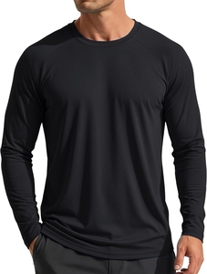 Men's Summer Breathable Casual Terry Fabric Long Sleeve Rash Guard Swim Shirt and Shorts 2-Piece Swimwear <b>Set</b> - Product Image 2