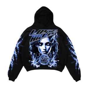 Sudadera con Capucha de Alta Calidad con Diseño Gráfico Personalizado, Estilo Urbano, Holgada, Negra, Moderna, con Estampado, para Hombre y Mujer - Product Image 6