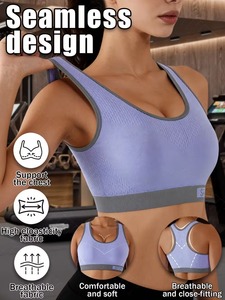 Soutien-gorge de sport texturé côtelé |   Haut de yoga respirant avec soutien liftant |   Sous-vêtements de sport extrêmement extensibles pour femmes - Product Image 5