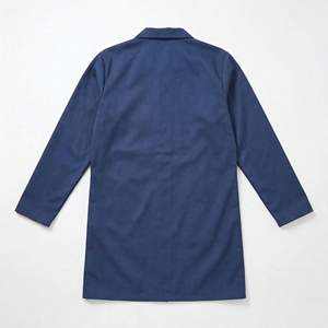 Chaqueta de Trabajo Azul Marino de Manga Larga |   Chaqueta Utilitaria con Bolsillos en Contraste |   Bata de Laboratorio Industrial Profesional |   Fabricante OEM Personalizado - Product Image 2