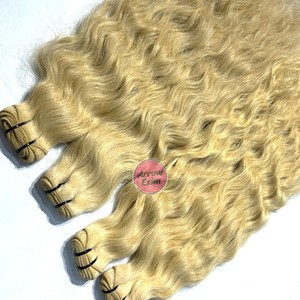 613 Bundles de Cheveux Humains Indiens Bouclés Remy Blond Platine 100 Grammes - Product Image 3