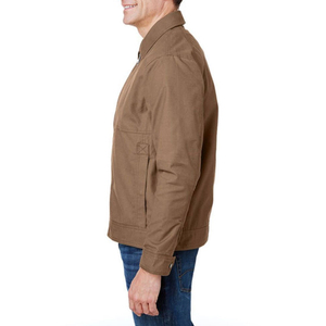 High Quality Custom Men's Boxy Fitness <b>Canvas</b> <b>Jacket</b> Casual Zip-up Coat with Lapel Collar Pockets Customizable Color for Spring - Product Image 4