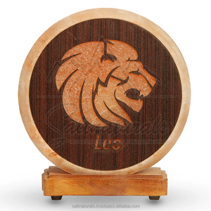 Lampe au sel de l'Himalaya de qualité supérieure en forme de Lion Cadeau unique sur le thème de l'astrologie, lumière de bien-être et de décoration - Product Image 2