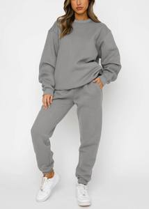 Custom Logo Plus Size Casual Wear Fashion 2 Piece <b>Set</b> Customized Jogger Sweatshirt Sweatpants Tracksuit for Women - Product Image 4