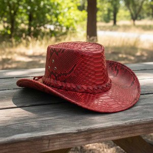 Sombreros Vaqueros Rojos con Bordado a Mano, Ajustables, para las Cuatro Estaciones, Unisex, para Viajes, Pesca, Aventuras al Aire Libre, de Primera Calidad - Product Image 2