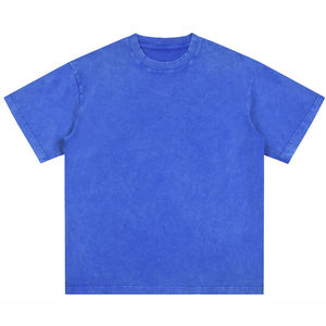 เสื้อยืดผู้ชายพิมพ์ลายวินเทจสไตล์ย้อมสีแบบแอซิดวอช  โลโก้สั่งทำได้ คุณภาพสูง ผ้าคอตตอนหนานุ่ม ทรงบ็อกซี่ เสื้อยืดฟอกสีสำหรับผู้ชาย - Product Image 1