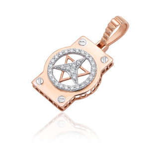 Colgante de oro rosa de 14 quilates para hombre, 2.670 g, tamaño regular, medallón de oro real para caballeros, amuleto masculino de lujo, joyería fina, collar elegante - Product Image 2