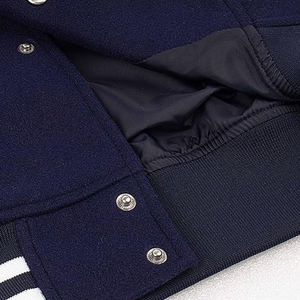 Chaqueta Letterman de invierno para hombre, recién llegada, de alta calidad, con botones cubiertos, de color sólido, con MOQ bajo. - Product Image 5