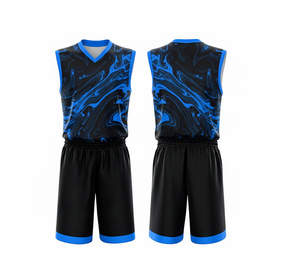 Ensemble d'uniformes de basketball personnalisés imprimés par sublimation intégrale, vêtements d'équipe en jersey et short en polyester respirant et à séchage rapide pour hommes et femmes - Product Image 6