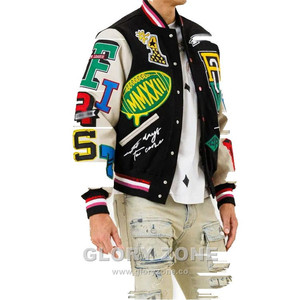 เสื้อแจ็คเก็ตวาร์ซิตี้สไตล์วินเทจ Glory Zone รุ่นสั่งทำพิเศษสำหรับผู้ชาย ผ้าขนสัตว์หนานุ่ม แขนหนัง ตกแต่งตัวอักษรแบบ Letterman เสื้อโค้ทเบสบอล ไซส์ 53 - Product Image 3