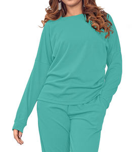 Conjunto de Top de Manga Larga y Pantalones Jogger para Mujer, Ropa Casual de Dos Piezas, Tejido Suave, Corte Relajado, Atuendo Diario - Product Image 2