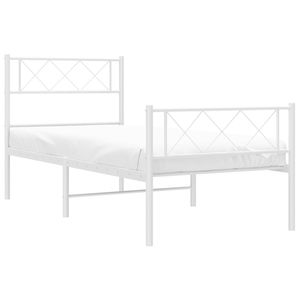 Base de Cama Doble de Metal con Recubrimiento de Polvo Blanco, Elegante Estructura Metálica para Camas - Product Image 3