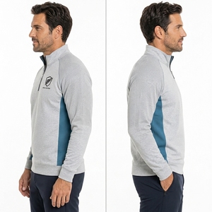Sweat-shirt coupe-vent demi-zip pour homme, hauts en polaire chauds d'hiver pour homme, sweat-shirts décontractés, pull uni à demi-zip tendance - Product Image 5