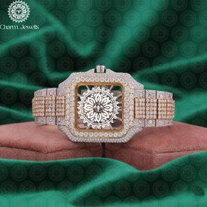 Charm_Jewells Luxury Women's Square <b>Diamond</b> <b>Watch</b> Stainless Steel Band Analog Quartz Movement 38mm Dial Sapphire Crystal - Product Image 2