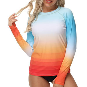 Women's Athletic Swim Top with Four Way Stretch Quick Dry Material and Sun Protective UPF Fabric for Surfing <b>Paddle</b> <b>Boarding</b> - Product Image 6