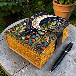 Tree <b>Life</b> Vintage Leather <b>Journal</b> Handmade Botanical Spiral Bound Notebook 200 Sheets Witchcraft Grimoire Diary Unique Gift for - Product Image 3