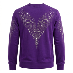 Sudaderas de Hombre con Pedrería, 100% Algodón, Impresión Digital, Invierno, Casual, Tejidas, Premium, Brillantes, a la Moda - Product Image 5