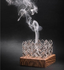 Luxury Geometric Metal <b>Bakhoor</b> Burner Modern Islamic Mabkhara for <b>Oud</b> & Arabic Fragrance Laser-Cut Architectural Home Decor - Product Image 3