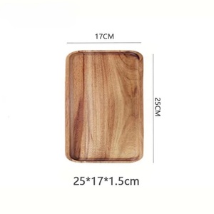 Plateau de service rectangulaire en bois, design minimaliste fait main, surface polie, pour les collations et les fruits lors de fêtes - Product Image 3