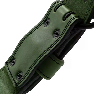 Cinturón de Levantamiento de Pesas de Cuero Genuino de Color Personalizado, Cinturón de Soporte Lumbar de Alta Resistencia para Powerlifting, Diseño Verde Oscuro para Entrenamiento y Sentadillas - Product Image 2