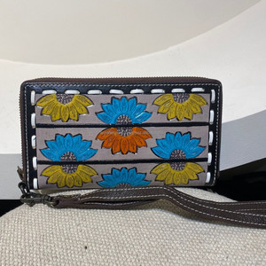 Hermoso diseñador tallado a mano tallado embrague pulsera multicolor flor multiusos usos para mujeres gran oferta billetera - Product Image 4