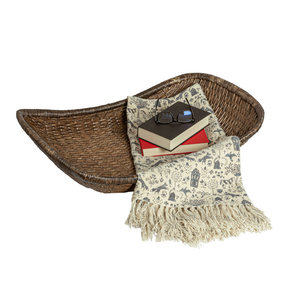 Bandeja de mimbre tejida decorativa antigua cesta decoración del hogar bandeja para servir - Product Image 2