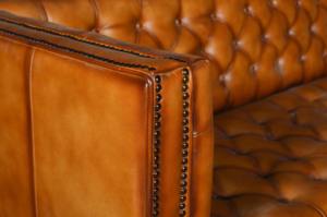 Traditional Duraster Chesterfield Brown Leather Eco-Friendly L-Shape Three Seater Handmade Upholstered <b>Wooden</b> Frame <b>Sofa</b> for - Product Image 4