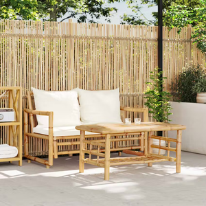 Juego de Muebles de Jardín de Bambú Boho, Mesa y Sillas para Exteriores, Precio Económico, Tendencia Actual, Hecho en Vietnam por KingCraftViet - Product Image 1