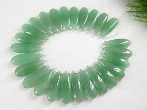 Vente en gros nouveauté Aventurine verte lisse en forme de larme perles de pierre en vrac 30x10mm brins certifiés tiers pour bijoux - Product Image 4
