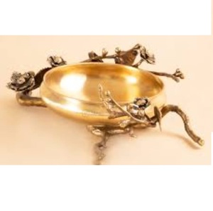 ชามใส่ผลไม้ทองเหลืองขัดเงา ดีไซน์โดดเด่น ขายดี ตกแต่งโต๊ะอาหารที่บ้าน - Product Image 3