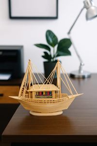 Maqueta de Barco de Madera Hecha a Mano |   Decoración Náutica Artesanal para el Hogar, la Oficina, Decoración de Mesa y Regalos - Product Image 3