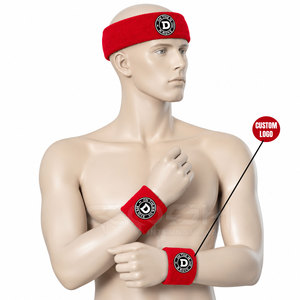 Cosh International Sweatband Set <b>Sports</b> <b>Headband</b> Wristband Set Head Band Wristbands Sweat Bands for Basketball Football Running - Product Image 1