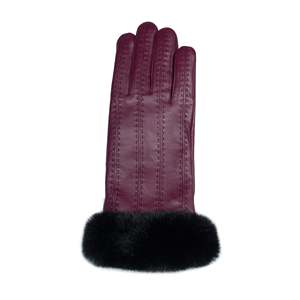 Leather safety breathable <b>gloves</b> with fur cuffs - Product Image 5