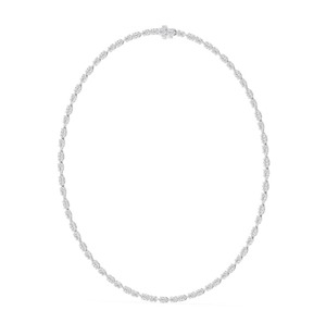 Collar de tenis de lujo en oro rosa de 9K con diamantes de corte escalonado mixto en forma de pera y ovalados, 14.00 CTW - Product Image 4