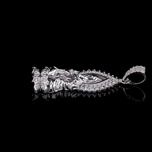 Pendentif Bouddha en diamant rond cultivé en laboratoire certifié IGI, en or jaune/blanc/rose 18 carats, pendentif religieux pour hommes et femmes - Product Image 4