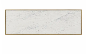 Gold Finish Coffee <b>Table</b> Marble Look Top Metal Side <b>Table</b> Modern Living Room <b>Sofa</b> End <b>Table</b> - Product Image 4