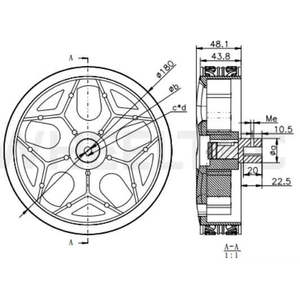 Rueda de Carga con Rodamiento de Goma Sólida, Rueda Motriz de 100 mm de Diámetro, Uso Industrial - Product Image 3