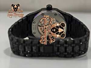 Montres de luxe personnalisées en acier inoxydable avec diamants Moissanite, mouvement à quartz, bracelet 20 mm, style Hip Hop, vente en gros - Product Image 6