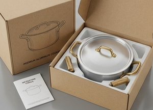 Cacerolas Redondas de Acero Inoxidable con Acabado Pulido Espejo y Asa de Latón, Calentador de Alimentos, Olla para Servir, Utensilios de Cocina - Product Image 6