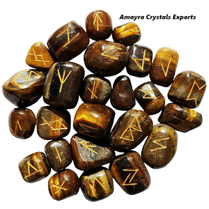 Juego de Runas de Ojo de Tigre Espirituales con Piedras Preciosas, Juegos de Runas de Ágata Hechos a Mano, Cristales Naturales al por Mayor, Compre en Amayra Crystals Exports India - Product Image 6