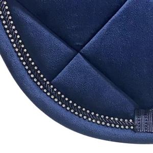 Wholesale STYLO INTERNATIONAL <b>Equestrian</b> Dressage Saddle Blanket Competition English Velvet Leather Saddle Pad Polycotton Lining - Product Image 3